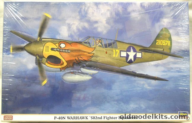 Hasegawa 1/32 P-40N Warhawk 502nd Fighter Squadron Parrot Head Nose Art, 08232 plastic model kit